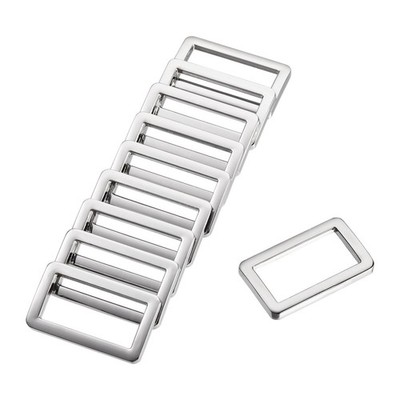 Metal Rectangle Ring Buckles 25.7x12.5mm for Bags Belts Silver 10pcs