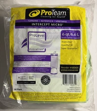 10-Pack GENUINE ProTeam Intercept Micro 6qt/6.6L Canister Vacuum Bags 100431