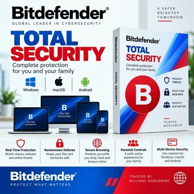 Bitdefender Total Security 2026- 2 Years 1 Device