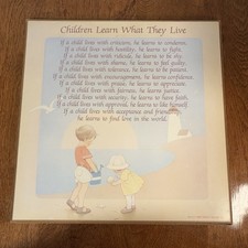 Vintage Children Learn What They Live Wall Plaque