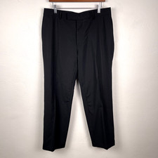 Hugo Boss James Brown US Dress Pants 34x28 Black Stretch Wool Slacks Trousers