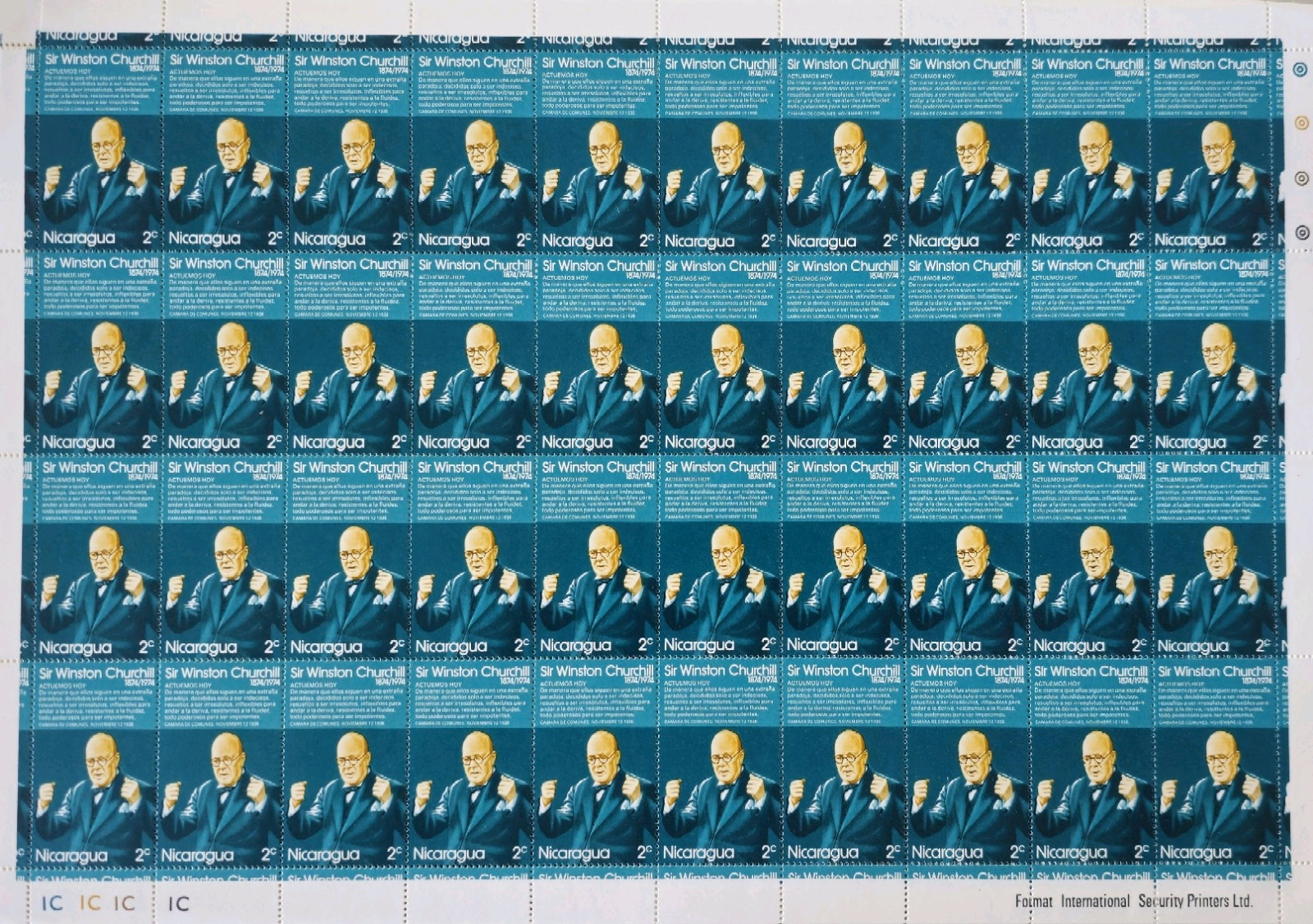 Vintage Nicaragua Sheet Post Stamps #0301