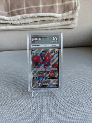 Scizor GX 158 ACE 10 Perfect Subgrades Pokémon Card Full Art Gem Mint
