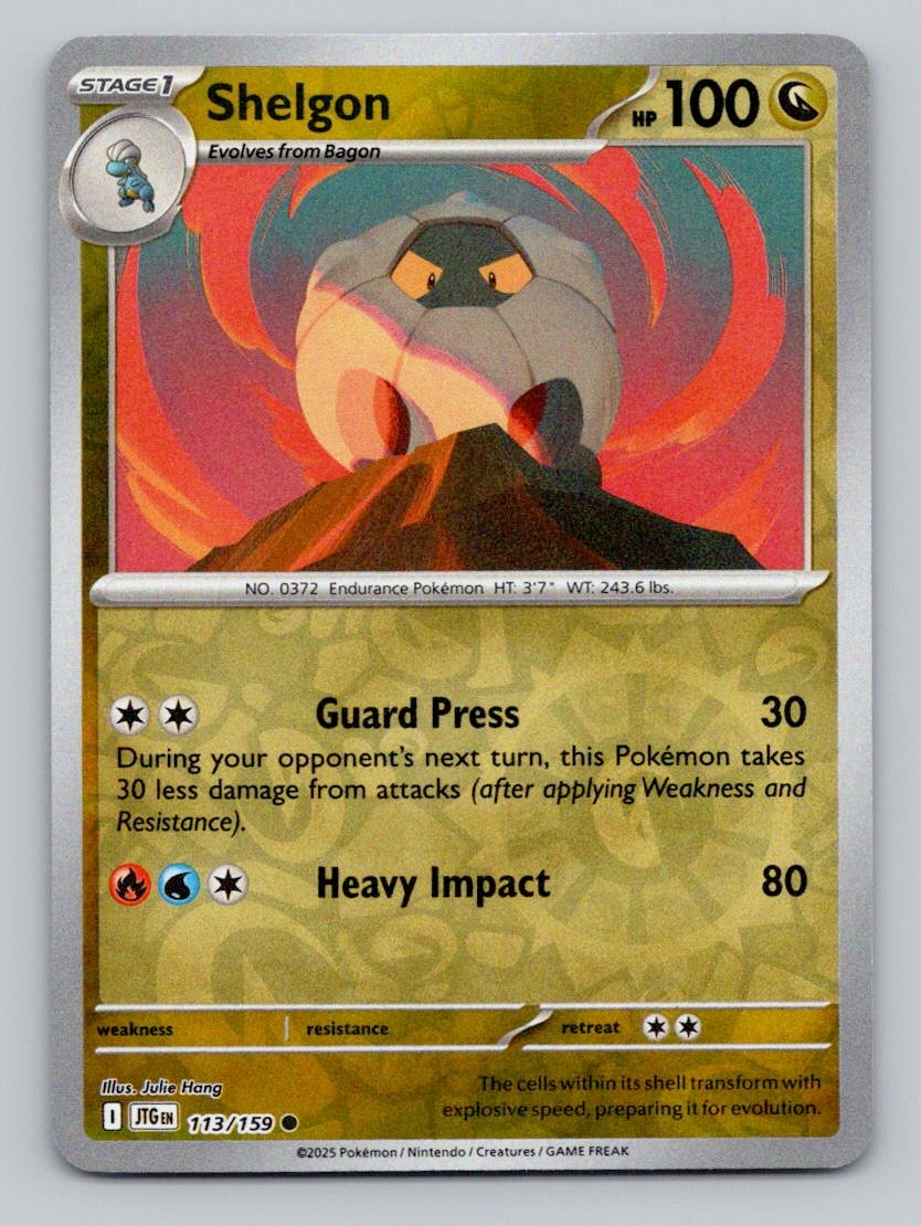 Shelgon 113/159 Common Journey Together Pokemon Reverse Holo Near Mint
