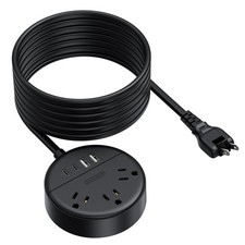 2 Prong Extension Cord 9.8ft Power Strip 3 Outlet 4 USB Adapts To 3 Prong