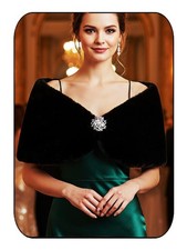 Women Faux Fur Shawls and Wraps Wedding Fur Cape Short Bridal Fur Stole with ...