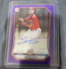Topps 2024 Bowman Draft Chrome Prospect Autographs Seaver King Nationals Purple…