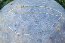 10k Solid Yellow Gold Box Chain Necklace 24"x.7mm Italy Signed PP8 2.34grams