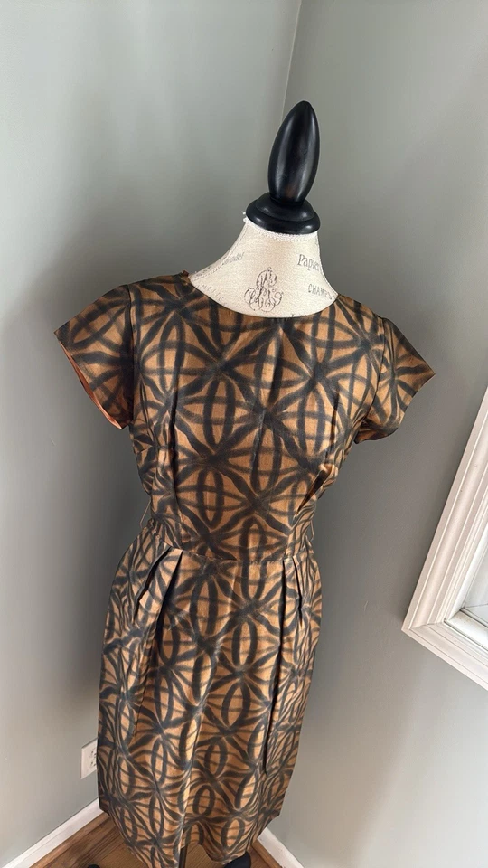 Vestido de seda vintage años 50 EVC talla pequeña Foto 3 de 4