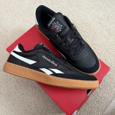 Reebok Classic Club C Revenge Vintage Casual Men Black Gum Shoe Size 12