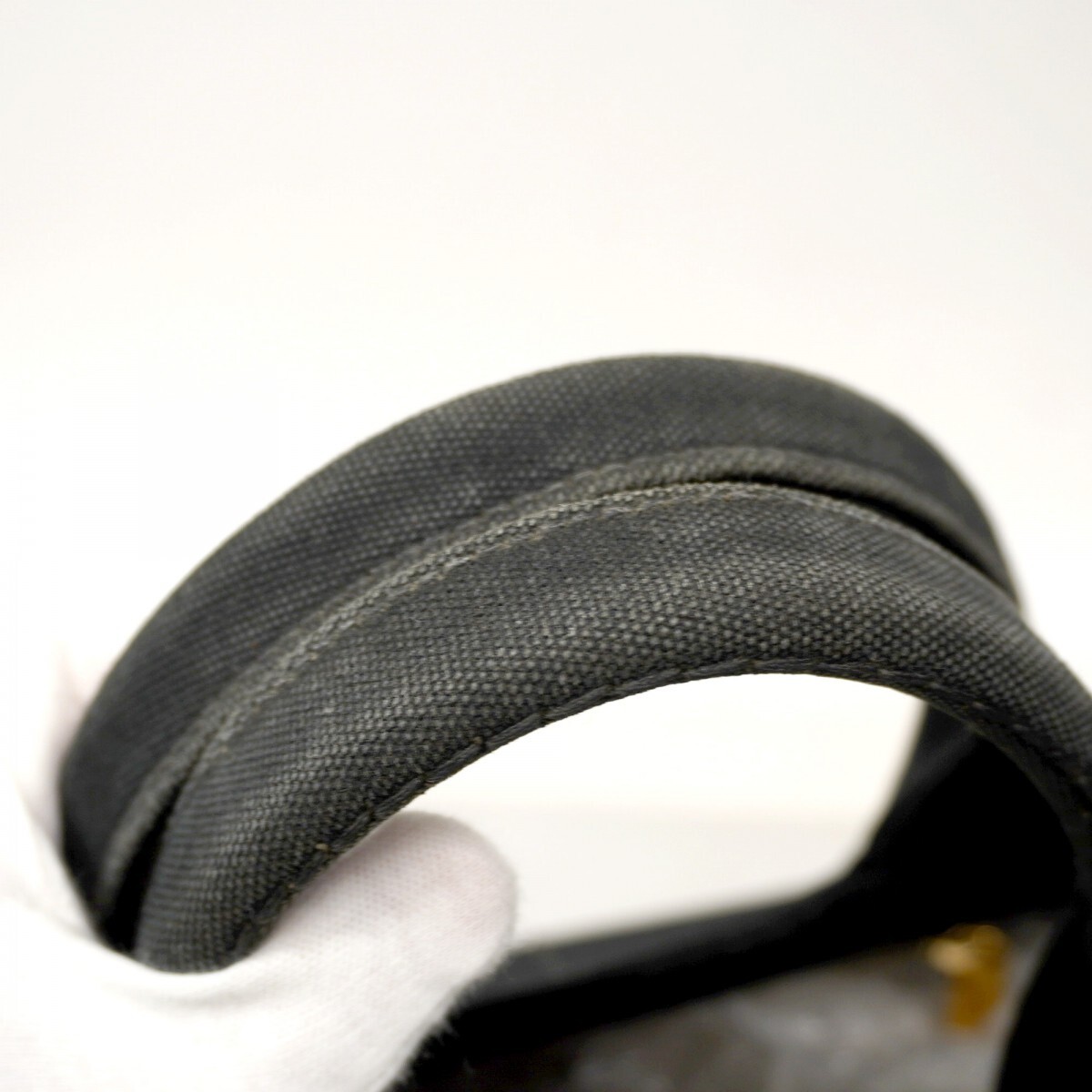 Prada Tote Bag Canapa Canvas Black Gold Hardware Used Ladies from japan thumbnail 8