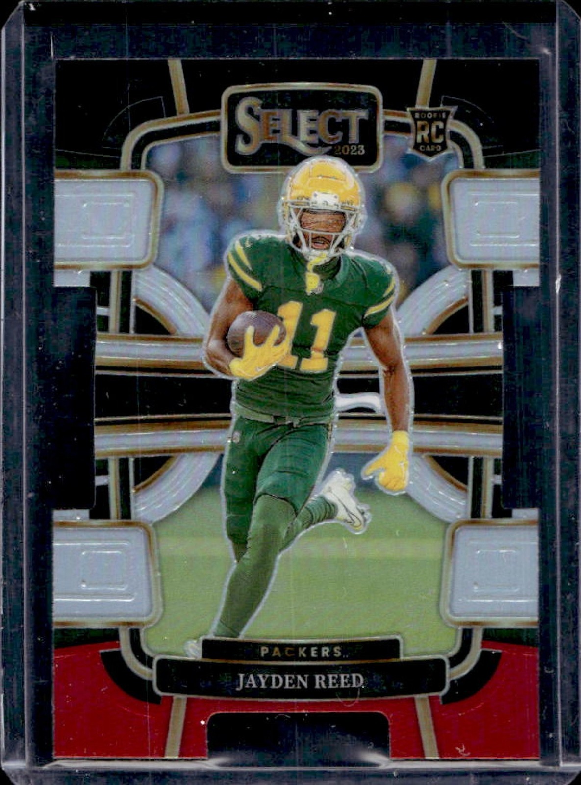 2023 Select Jayden Reed RC Black and Red Prizm Die Cut Concourse #38 Packers