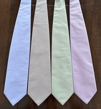 Lot Of 4 Geoffrey Beene Ties Solid Made in Italy Polyamid Acetate Elastane