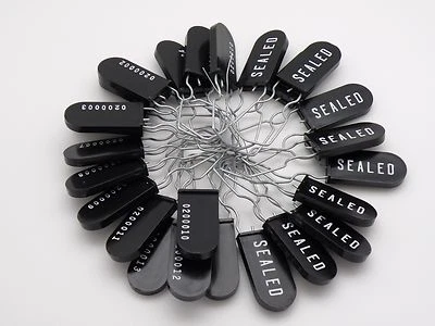 AZIPPYSALE 25 Blk Wire Padlock Tamper Evident Safety Lock Electric Meter Tag Security Seal