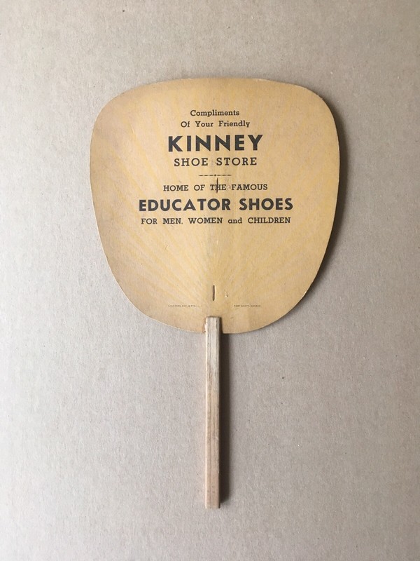 Vintage Kinney Shoe Store Educator Shoes Advertising Stick Sign, Fort Scott, KS
