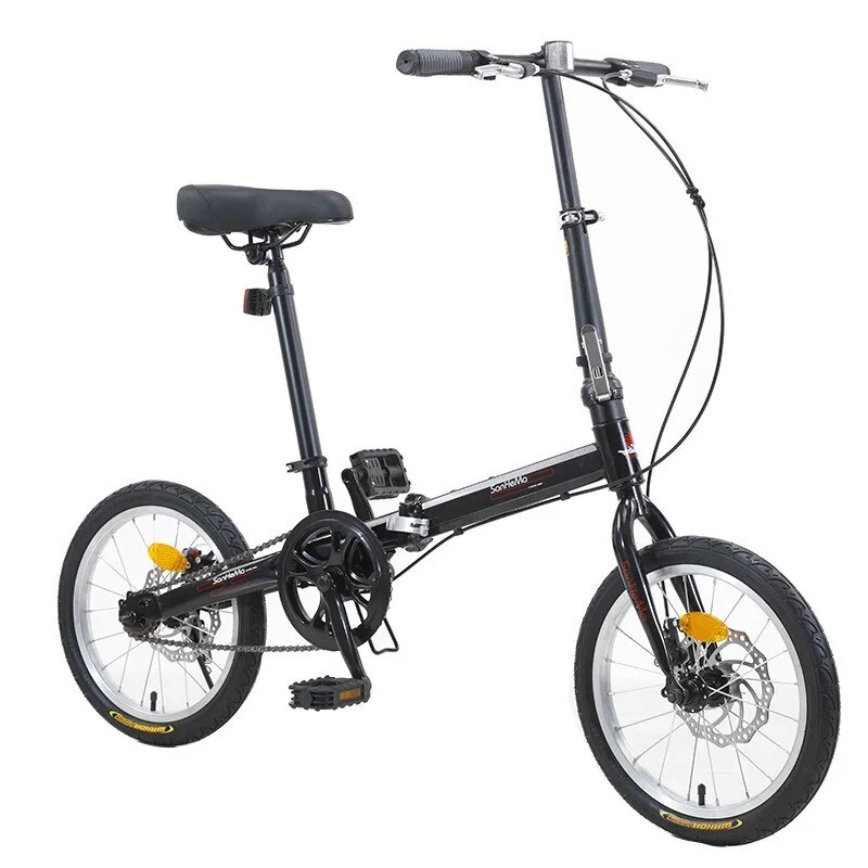 16" Folding Bike Single Speed Disc-brake Portable Bicycle Hi