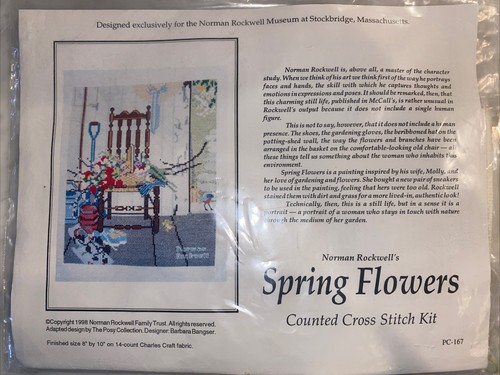 Norman Rockwell’s Spring Flowers Counted Criss Stitch Kit  8”x10”  - Imagen 1 de 4