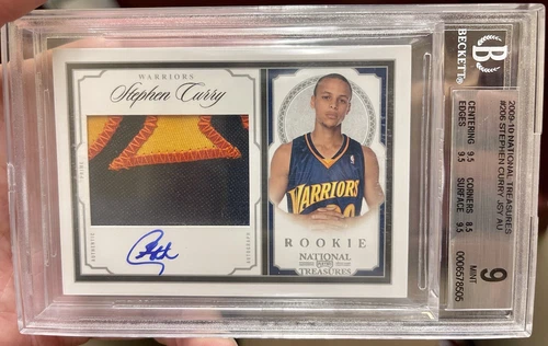 2009 National Treasures Stephen Curry RC Jersey Auto /99 RPA BGS 9