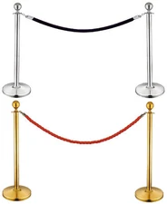 Stanchion Set/Post/Rope Velvet Velour VIP Crowd Control Queue Line Barrier 12004