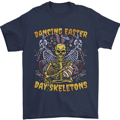 Dancing Easter Day Skeletons Skulls Herren T-Shirt 100% Baumwolle