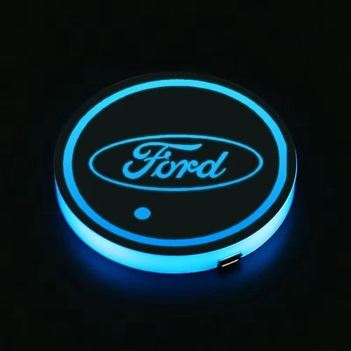 2Pcs 7 Color LED Car Cup Holder Lights USB Charging Atmosphere Lights For Ford - Bild 4 von 7