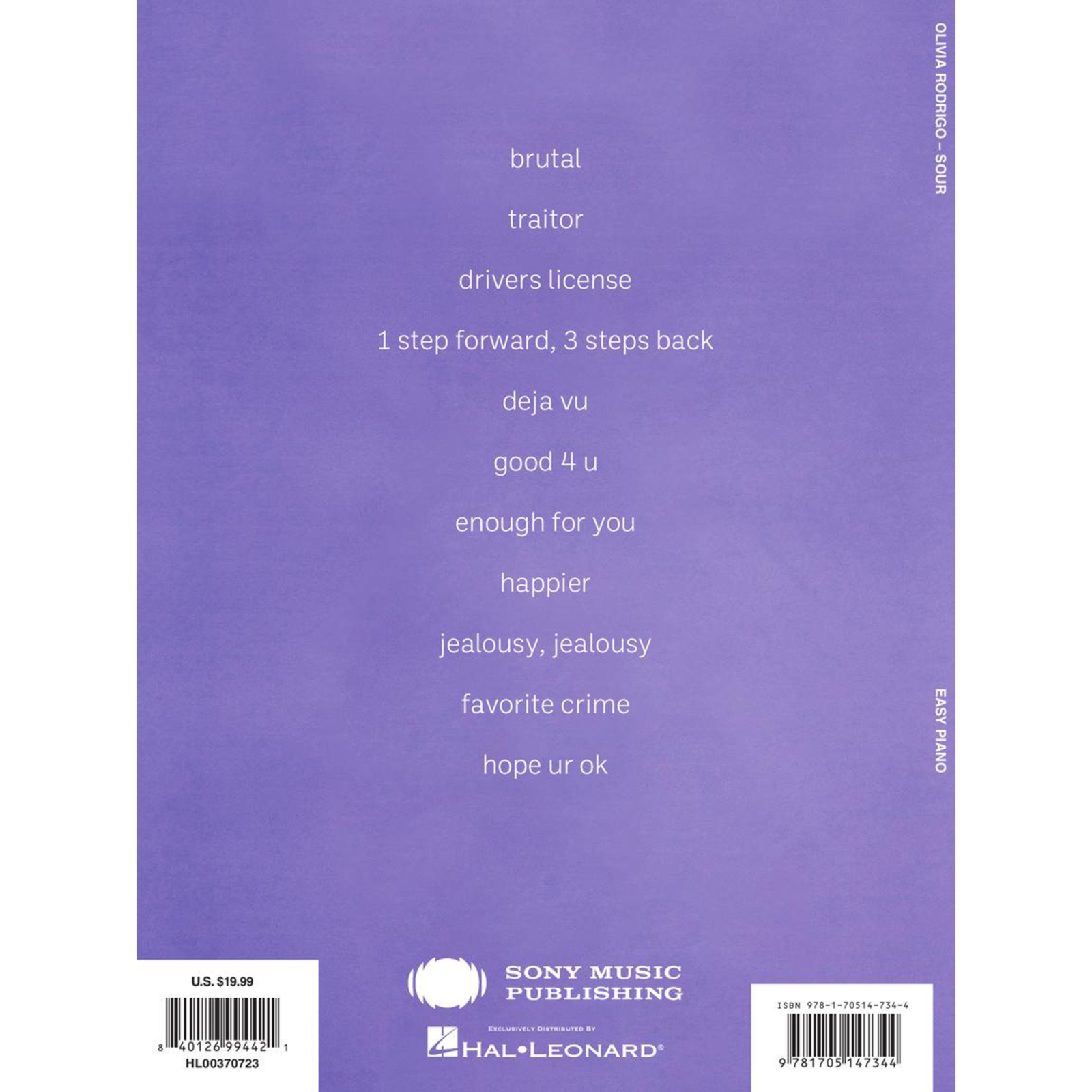 Thumbnail - Hal Leonard Olivia Rodrigo: Sour - Songbook