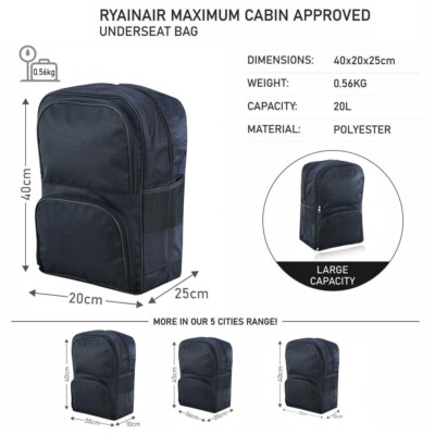 Herren 100 % SCHWARZ Rucksack Backpack Tasche - SPORT ARBEIT REISEN SCHULE WANDERN CAMPING