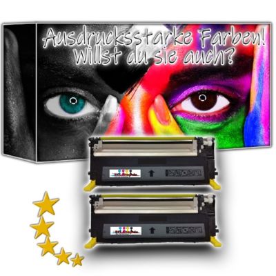 2x Toner Kartusche YELLOW komp. zu Y4092 für HP SAMSUNG CLX-3175N