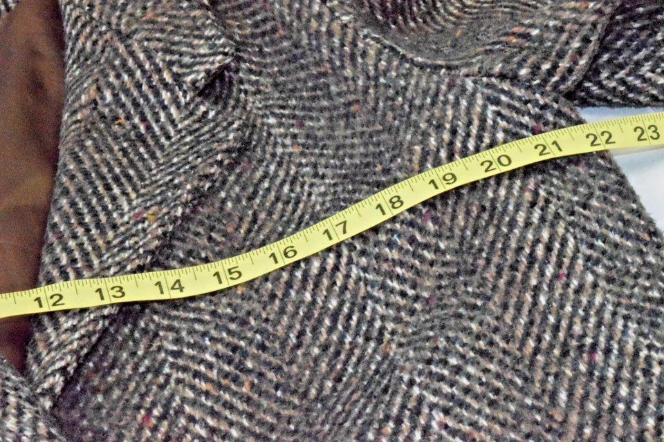 Abrigo Campari Tweed Vintage Donegal Talla L Años 80 Talla Grande Verde Espiga Hecho en EE. UU. Foto 3 de 4