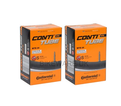 Boxed Continental 26 MTB Fahrrad Reifen Schlauch - Presta Ventil 42mm (2er Set)