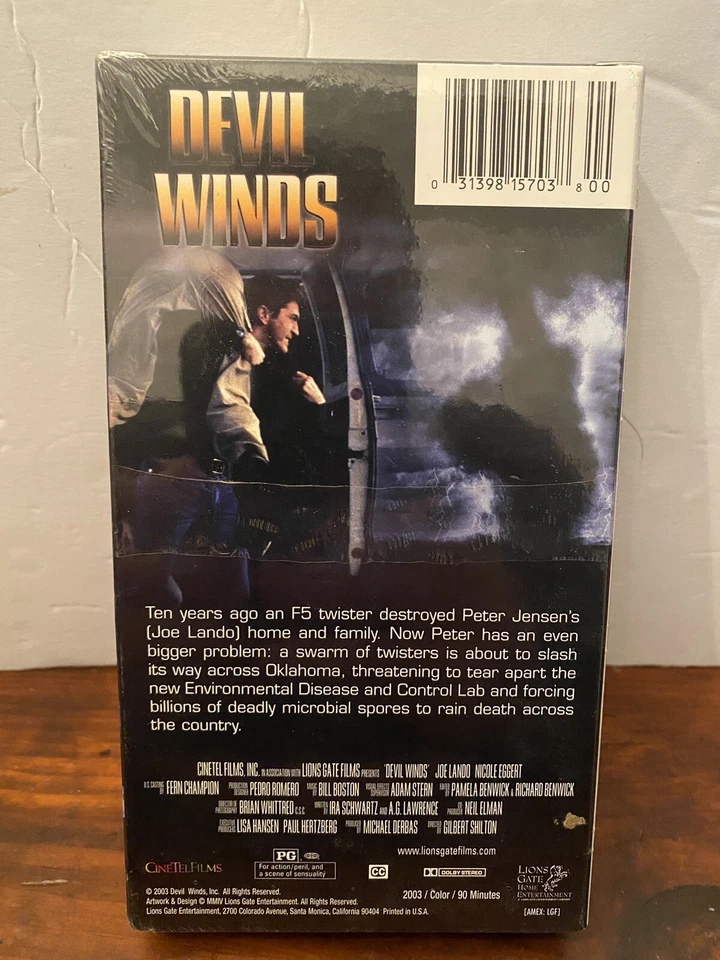 Devil Winds (VHS, 2004) New Sealed VHS Nicole Eggert Joe Lando Artisan Watermark Foto 4 de 4