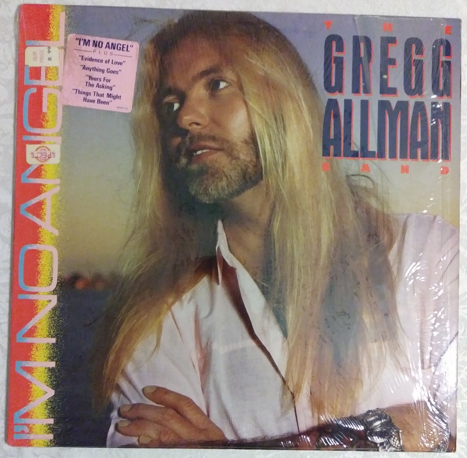 SHRINK WRAP COVER THE GREGG ALLMAN BAND I'M NO ANGEL FE 40531 EPIC 1987 NM-VG+