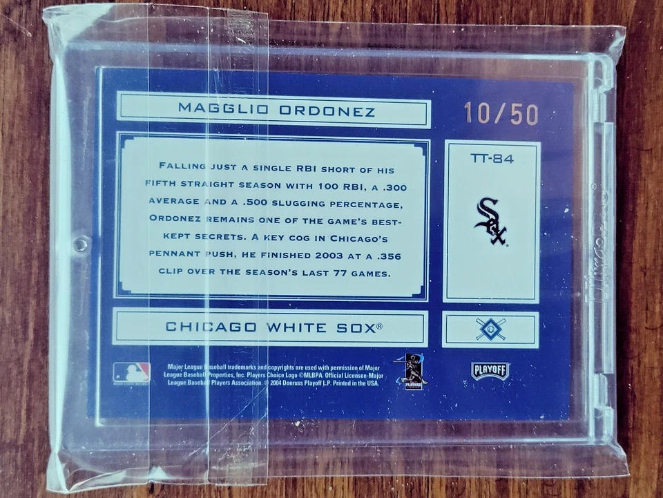 2004 Playoff Tools of the Trade Spectrum Blue 10/50 Auto Magglio Ordonez #TT-84 - Image 2 of 2