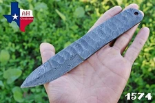 8"CUSTOM HAND FORGED DAMASCUS STEEL HUNTING BLANK BLADE KNIFE FULL TANG AH-1574
