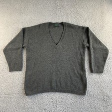 Vintage J. Crew Sweater Mens Medium Gray Lambswool Fisherman Chunky Knit READ