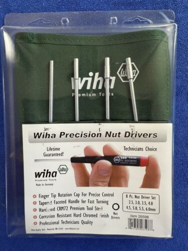 Wiha 26598 Nut Driver Set, Metric In Canvas Pouch, 8 Piece