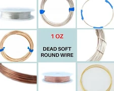 1oz Dead Soft Round Jewelry wire Sterling Silver Gold Filled Copper Brass Bronze