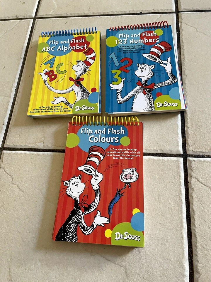 Dr Seuss Flip & Flash Card Book X3 ABC Alphabet 123 Numbers & Colours wipe clean - Image 2 of 4