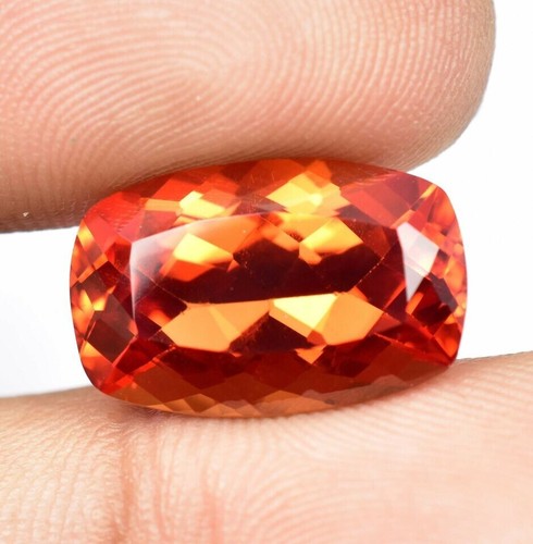 Zaffiro Padparadscha 100% Naturale 17,85 Ct Forma Cuscino 20x12mm Pietra Preziosa Sciolta - Foto 5 di 8