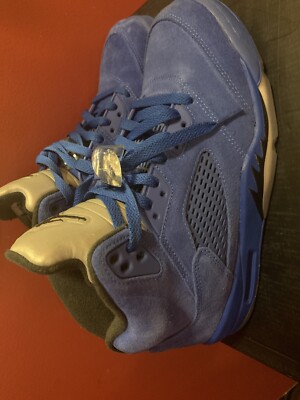 Air Jordan 5 V Retro Blue Suede Sneakers 136027-401 Men display picture 1