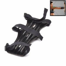 9 inch Length Black PU Leather Shooting Archery Arm Guard Protector With 3 Strap