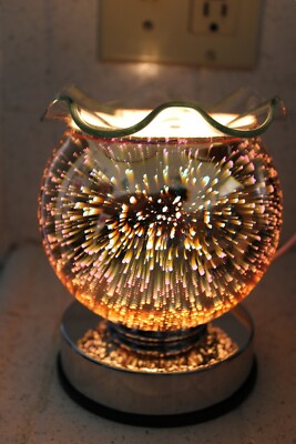3D Corded Fireworks Touch Lamp - Globe Shaped, Beautiful design, oil warmer