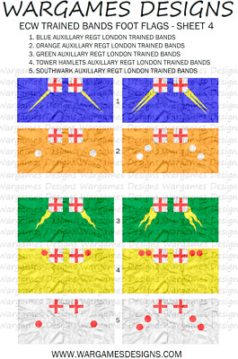 6mm ECW Trainierte Bänder Fahnen Blatt 4 - Hecht & Schotte, NEBEL, DBR, WECW, Barock