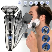 Cordless 9D Electric Head Hair Shaver Mens Wet/Dry Bald Head Razor Rechargeable