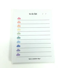 Rainbow Cloud To Do List Note Memo Pad School Office Home