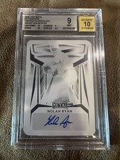 Nolan Ryan Signed 2023 Leaf Metal Printing Plate Black 1/1 BGS 9 MT Gold 10 Auto