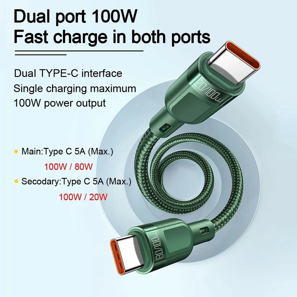 Mcdodo 2 in 1 PD 100W Type C Cable Data Fast Charging For Huawei Samsung Xiaomi - Image 3 of 4