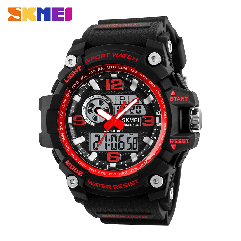 SKMEI Fashion Sports Men Digital Quartz Wrist Watch Dual Display Chrono 1283 21