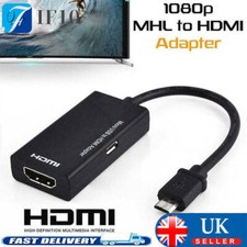 Micro USB to HDMI Cable MHL Adapter 1080p HD TV Android Phone Samsung HTC Black