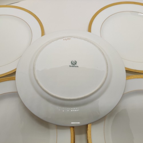 Piatto da pranzo vintage Lenox Tiffany & Co Green Mark bordo oro 9" (F51) set 5 pezzi - Foto 19 di 22